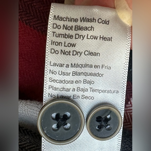 JACHS Plaid 100% Cotton Flannel Long Sleeve Button Up - Picture 5 of 10